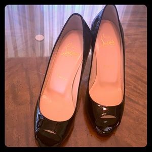 Christian Louboutin peep toe patent leather
